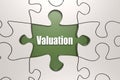 Valuation word on jigsaw puzzle