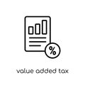 Value added tax (VAT) icon. Trendy modern flat linear vector Val Royalty Free Stock Photo