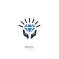 Value concept 2 colored icon. Simple