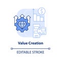 Value creation light blue concept icon Royalty Free Stock Photo