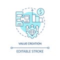 Value creation turquoise concept icon