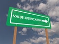 Value justification sign Royalty Free Stock Photo