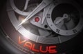 Value on Mechanical Pocket Watch Mechanism. 3D.