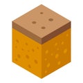 Value party bread icon isometric vector. Crouton cooking party