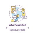 Value payable post concept icon