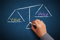 Value and price balance Royalty Free Stock Photo