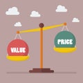 Value and Price balance on the scale Royalty Free Stock Photo