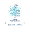 Value proposition blue concept icon