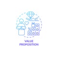 Value proposition blue gradient concept icon