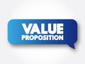 Value Proposition text message bubble, concept background