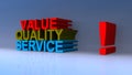 Value quality service on blue Royalty Free Stock Photo