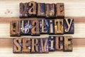 Value quality service business mission sign Royalty Free Stock Photo