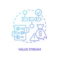 Value stream blue gradient icon