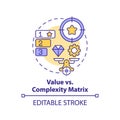 Value vs complexity multi color concept icon Royalty Free Stock Photo