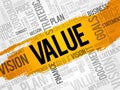 Value word cloud collage Royalty Free Stock Photo