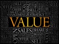 Value word cloud collage Royalty Free Stock Photo