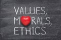 Values, morals, ethics heart Royalty Free Stock Photo