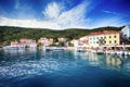 VALUN, CROATIA - August 26, 2914: View to the village Valun with