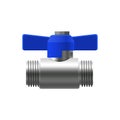 Valve ball, fittings, pipes of metal piping system. Valve water, oil, gas pipeline, pipes sewage. Construction and