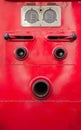 Valve control of fire truck look like human face Royalty Free Stock Photo