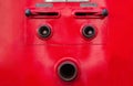 Valve control of fire truck look like human face Royalty Free Stock Photo