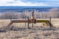A valve on a gas pipeline against the backdrop of endless expanses Royalty Free Stock Photo