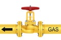 Valve on the gas pipeline Royalty Free Stock Photo