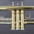 Part of loud brass orchestra instrument trumpet Royalty Free Stock Photo