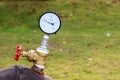 The Valve and the pressure gauge Royalty Free Stock Photo