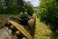 Valve of water pipes of small Hydro-Power Plant in Jasenie Royalty Free Stock Photo