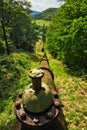 Valve of water pipes of small Hydro-Power Plant in Jasenie Royalty Free Stock Photo