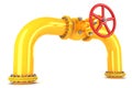 Valve on yellow pipeline Royalty Free Stock Photo