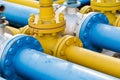 Valves at gas plant, Pressure safety valve selective focus.