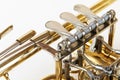Valves of a wind instrument Royalty Free Stock Photo