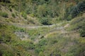 Valwig, Germany - 09 17 2020: narrow road through the vineyards above Valwig Royalty Free Stock Photo