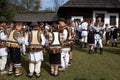 Vama, Romania, September 28th, 2019, Kids wearing traditional dancing round dance in Bucovina -hora