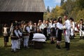 Vama, Romania, September 28th, 2019, People wearing traditional play a wedding look like in Bucovina with dowry - zestrea Royalty Free Stock Photo