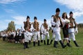 Vama, Romania, September 28th, 2019, People wearing traditional play a wedding look like in Bucovina Royalty Free Stock Photo