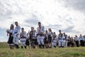 Vama, Romania, September 28th, 2019, People wearing traditional play a wedding look like in Bucovina Royalty Free Stock Photo