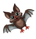 Vampire-bat, cartoon character, cute illustration Royalty Free Stock Photo