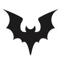 Vampire bat silhouette. Halloween bats decoration, hanging cave flittermouse and scary rearmouse animal, nocturnal holiday night