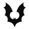 Vampire bat silhouette. Halloween bats decoration, hanging cave flittermouse and scary rearmouse animal, nocturnal holiday night