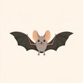 Vampire bat vector illustration, simple shapes, flat design, isolated Royalty Free Stock Photo