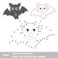 Vampire Bat. Vector numbers game. Royalty Free Stock Photo