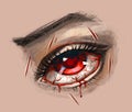 Vampire blood realistic eye sketch