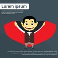 Vampire Cartoon Man Character Flat Vector Royalty Free Stock Photo