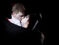 Vampire couple kiss Royalty Free Stock Photo