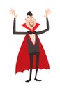 Vampire Dracula Halloween vector illustration. Funny character