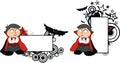 Little Grumpy dracula costume kid cartoon copyspace set Royalty Free Stock Photo