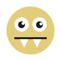 Vampire - emoji and emoticon of creature with sharp vampire teeth Royalty Free Stock Photo